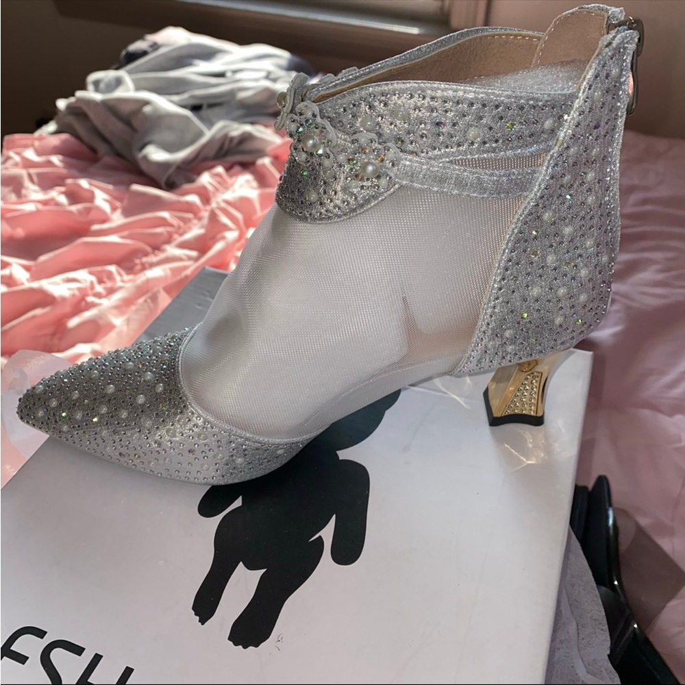 Silver and Gold Block Heels